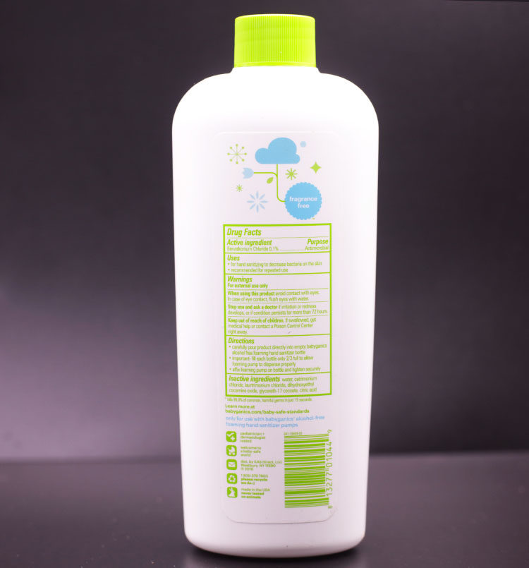 American Gan BabyGanics Nick Baby Foam Free Wash Hand Sanitizer No Fragrant Supplement 473g