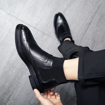 Young men Shoe Shoes Leather Shoes in winter New Zhongsheng mens shoes Martin Boots High-Help Shoes Chelsea Boots