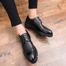 Business dress casual shoes England groom carving in high suit soft soles wedding shoes in summer breathable
