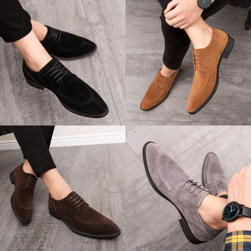 Suede leather men's casual shoes British men's frosted retro suede shoes men's trendy shoes large size 45464748