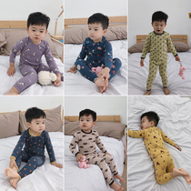 Childrens pajamas boys autumn clothes new girls cotton underwear baby home wear set autumn clothes two-piece set