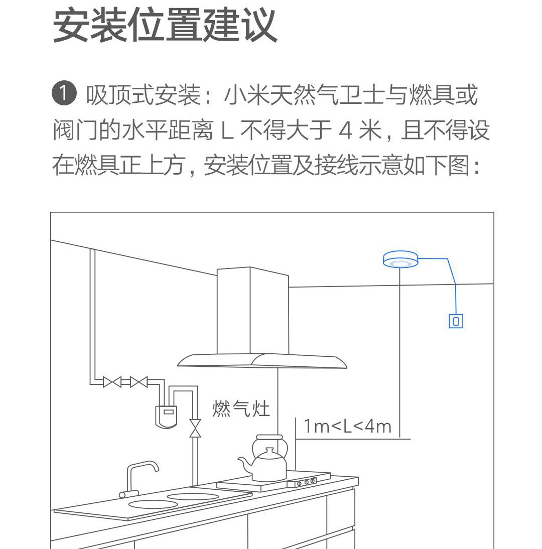Смарт-аксессуары 小米天然气卫士警器家用燃气泄漏检测消防认证智能远程定期自检 MIUI