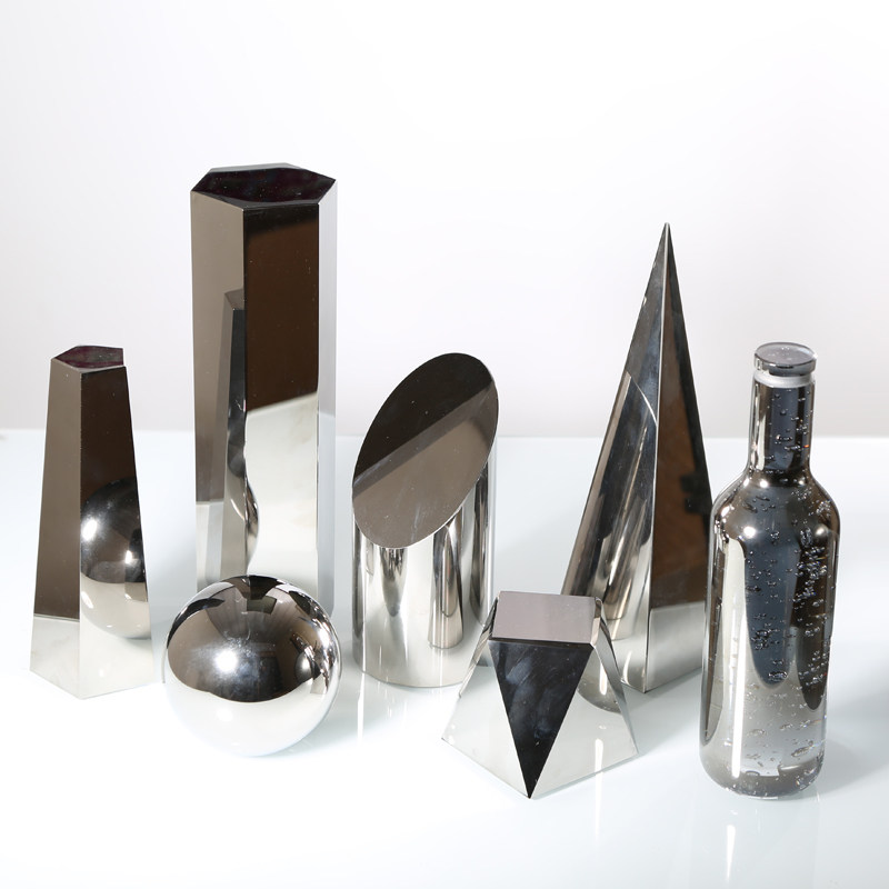 Modern light luxury geometric crystal ball electroplating furnishings sales office home soft decoration model room table decoration