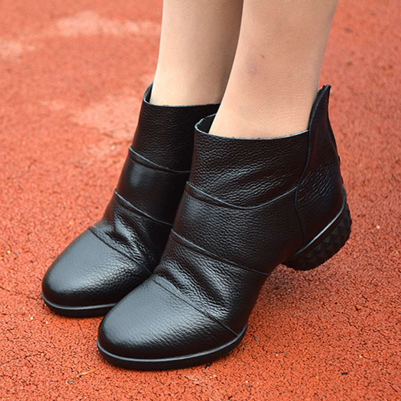 Burr Spring and Autumn Plaza dance shoes leather women's dance shoes modern dance shoes soft-soled sailor aerobics dancing shoes