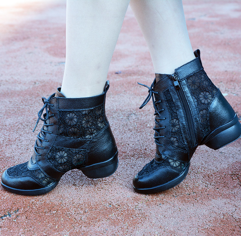 Belle 2017 genuine leather dance shoes spring and summer mesh dancing shoes water soldiers dance shoes Breathable Modern Square Dance Shoes