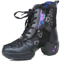 Berals new lace summer dance shoes Soft bottom heightening modern dance shoes High Help Square Dancing Shoes women