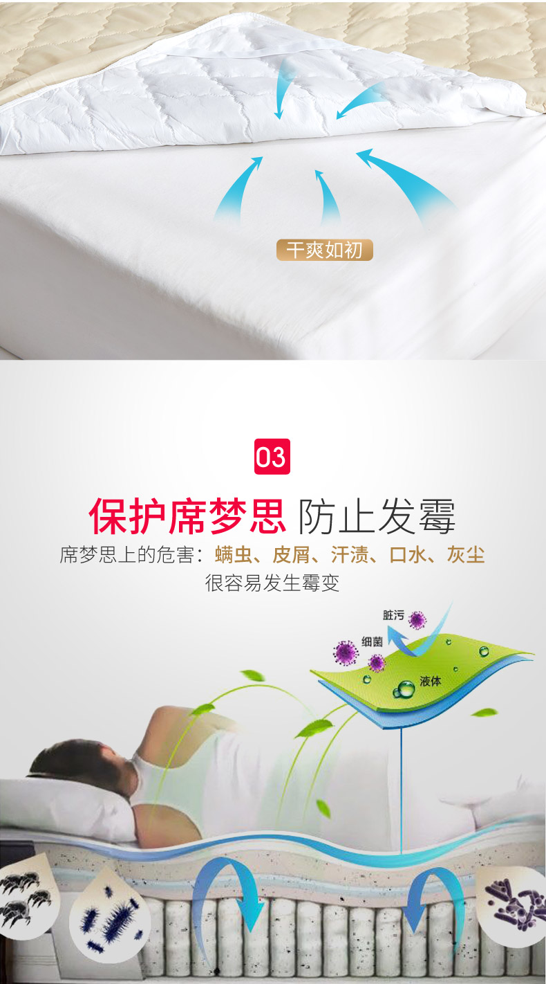 Nam ngủ được trang trí doanh nghiệp giường khăn trải giường thấm nước nệm bìa một mảnh mùa xuân nệm khoang niệu thấm bụi che bảo vệ y - Trang bị Covers Ga chun và ga phủ