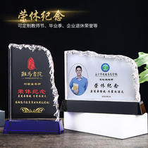 Retirement Trophies Production Separations Employees Commemorate Customised Crystal Medallion Enterprises Recognize Award Teachers Trophy Lettering