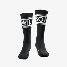 Носки спортивные wilson威尔胜春新款男子经典字母条纹透气吸湿运动中筒网球运动袜