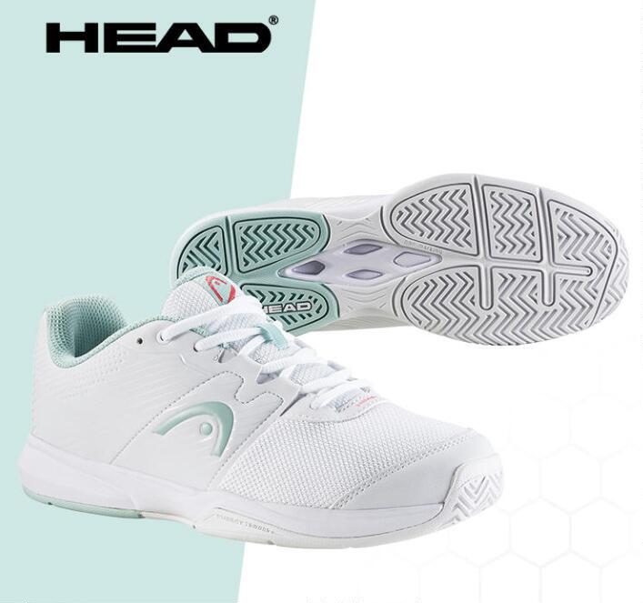 New Head Tennis Shoes for Women, Shock-Absorbing, Breathable, Professional Shoes, Wear-Resistant, Lightweight White Sports Shoes