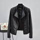 2020 mùa xuân dress New eo Hiện mỏng dài tay Editing Leather Jacket nữ Wash PU Leather Jacket Tide