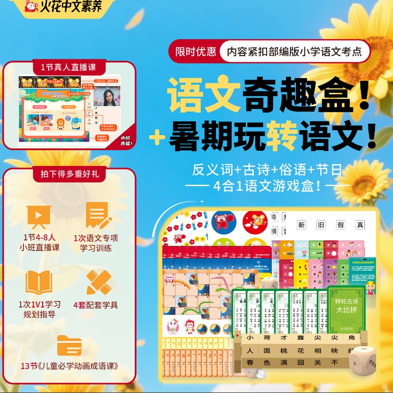 【中文素养教具礼盒】火花思维语文奇趣礼盒暑期小学语文素养提升
