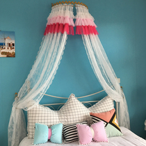 Childrens princess room Loli wind iron art Nordic home girl heart INS cute macaron gradient bed