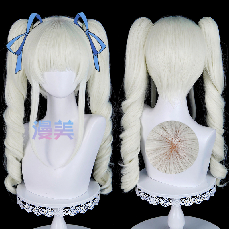 Manmei Idol Event Fujita Yuriaka Cosplay Wig Tiger Mouth Clip-On Double Ponytails Scalp Top