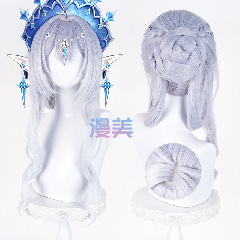 Anime-Style Original Winter Ice Queen Ice God Anna Stasya Cosplay Wig Scalp Top Handmade Hairpiece Gradient Anime-Style Original Winter Ice Queen Ice God Anna Stasya Cosplay Wig Scalp Top Handmade Hairpiece Gradient