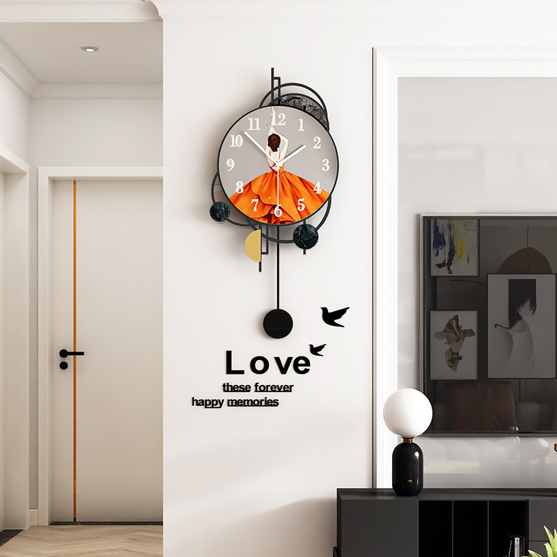 Nordic watches and clocks Living room Modern minimalist dining room Decorative Personality Creative Hanging Wall Clock Home Fashion Atmosphere
