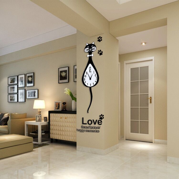 Watch bedroom cartoon wall clock Living room Modern simple creative trend clock Atmospheric cute personality Nordic hanging watch