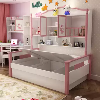 Clothes cabinet bed storage high box bookshelf bed bed children's bed princess bed integrated girl small apartment multi-function combination bed