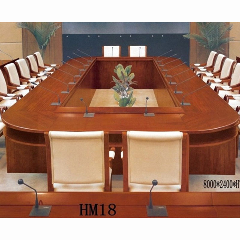 High - end office meeting table solid wood table red - brown meeting table large meeting table 8 m walnut table