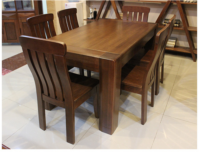 Nội thất gỗ óc chó đen Bàn ăn gỗ nguyên chất nguyên chất Hình chữ nhật 1.8 Bàn ăn hiện đại Kiểu Trung Quốc Phòng khách Nội thất gỗ óc chó - Bàn bàn điều chỉnh độ cao
