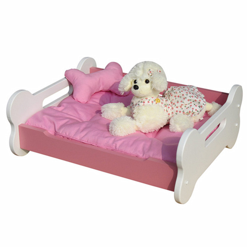 Wooden pet dog beds assorted washable mattresses inside and outside baking lacquered dog covets all season available kitty beds resistant to dirty