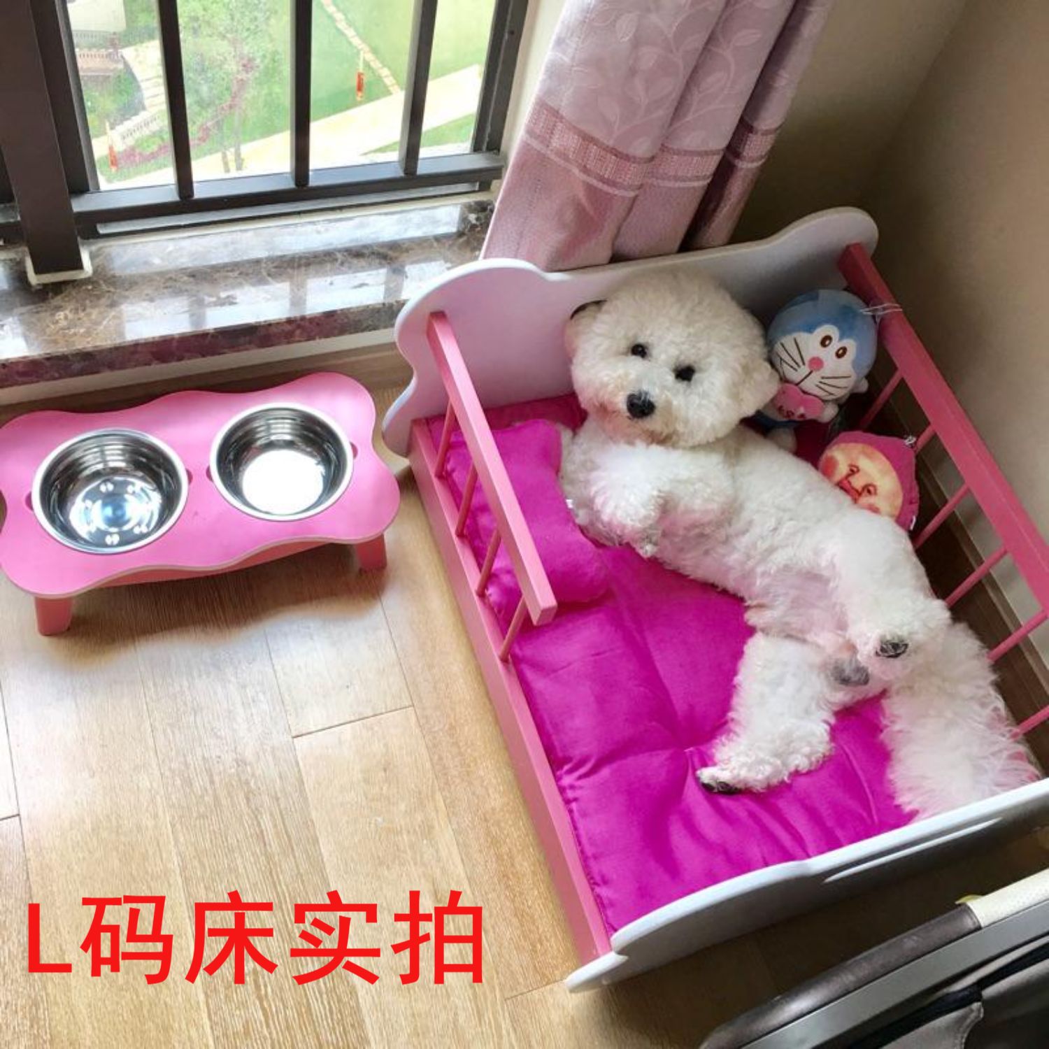 Sơn cao cấp thú cưng giường gỗ bốn mùa vật nuôi cũi Teddy chó giường mèo mèo mèo giường gỗ đầy đủ có thể giặt giường chó - Cat / Dog hàng ngày Neccessities bình nước treo chuồng chó
