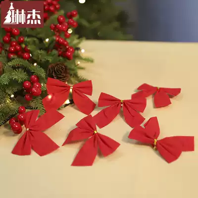 Leinger factory direct sales 6CM red bow 1 pack 12 Christmas tree pendants Christmas rattan ornament
