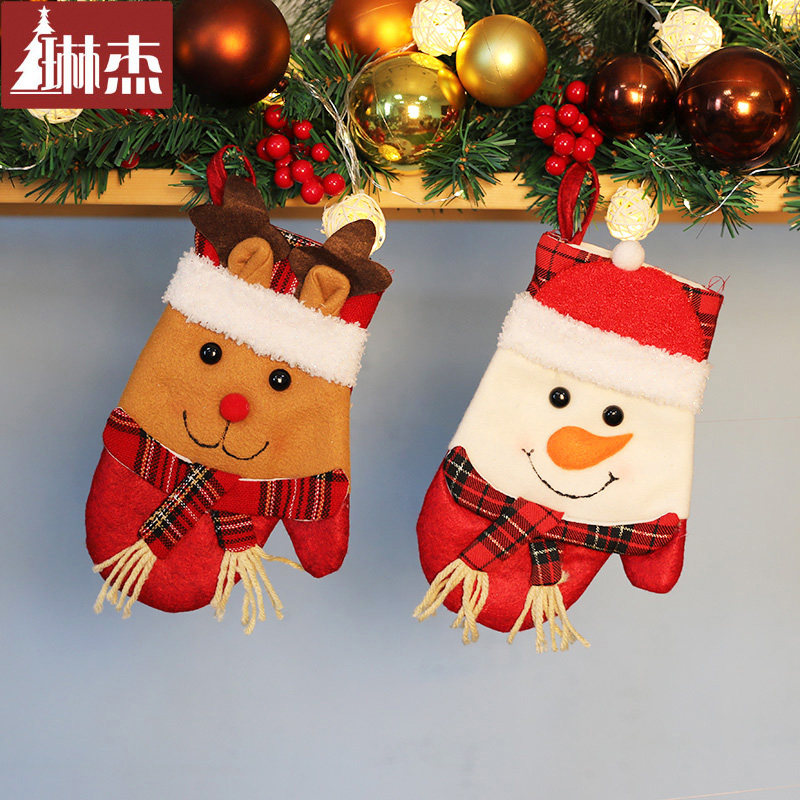 Lyndger Small Christmas Socks Gift Bag Candy Bag Tree Pendant Christmas Small Snowman Gift Bag Microwave
