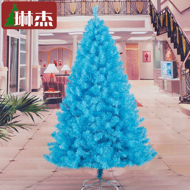 Linjie 1.5m 150CM sky blue Christmas tree family Christmas decoration tree holiday dress up Christmas tree