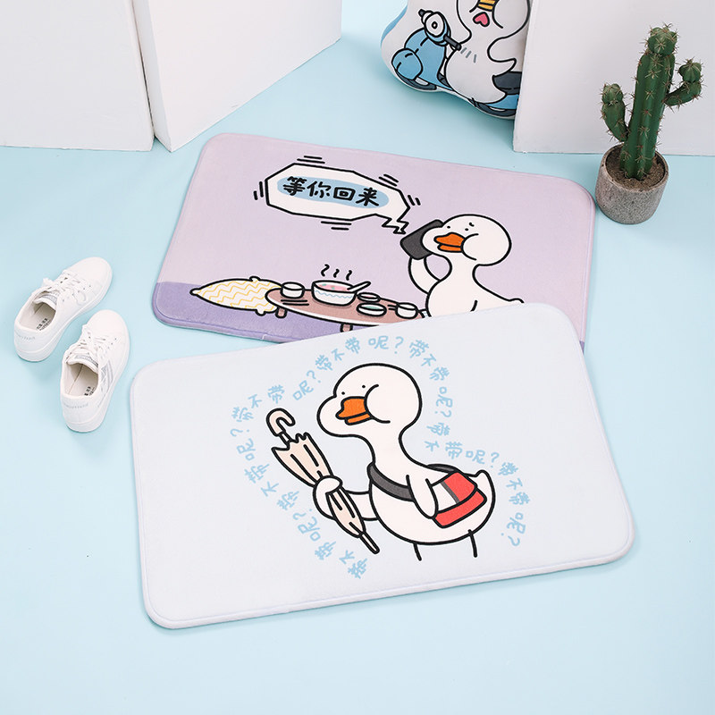 Room Pint Net Red no Ducks Cartoon Cute home floor mat Entrance Dressing Room Doorway Suction Carpet Non-slip Foot Mat