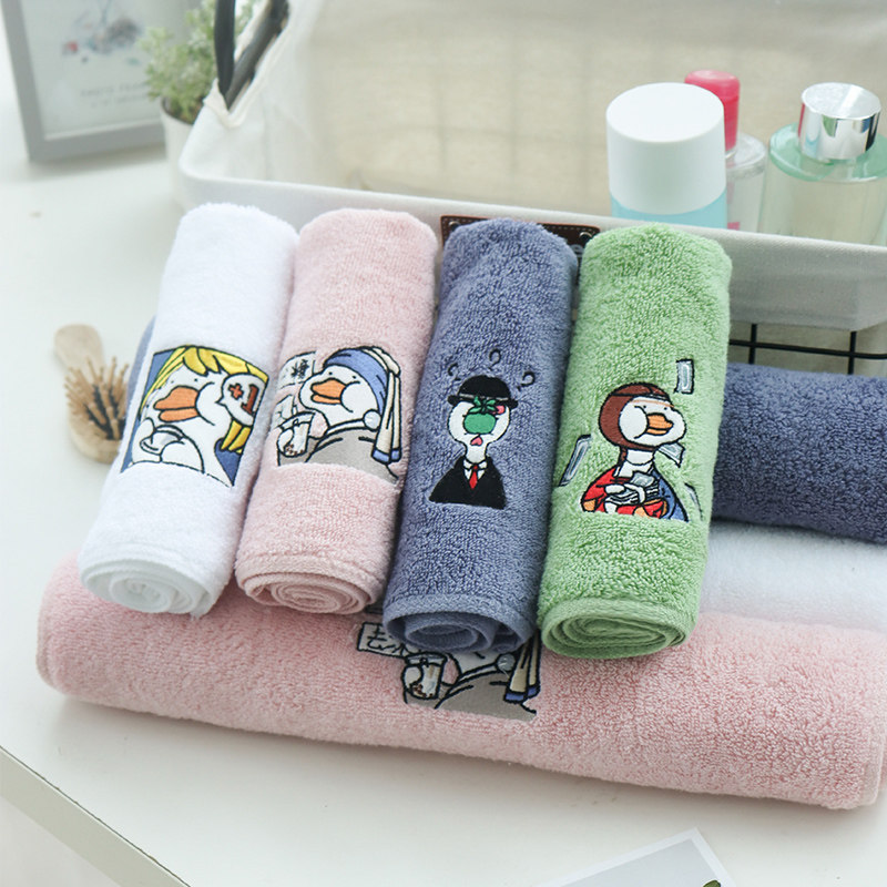 Duck pure cotton towel wash face with small square towel soft special bath without wool soft soft water towel