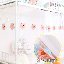 Room Pint Student Dormitory Bed Nets Girls up and down Summer Encryption Universal Snow Spun Cartoon Embroidered Single Bed 2022