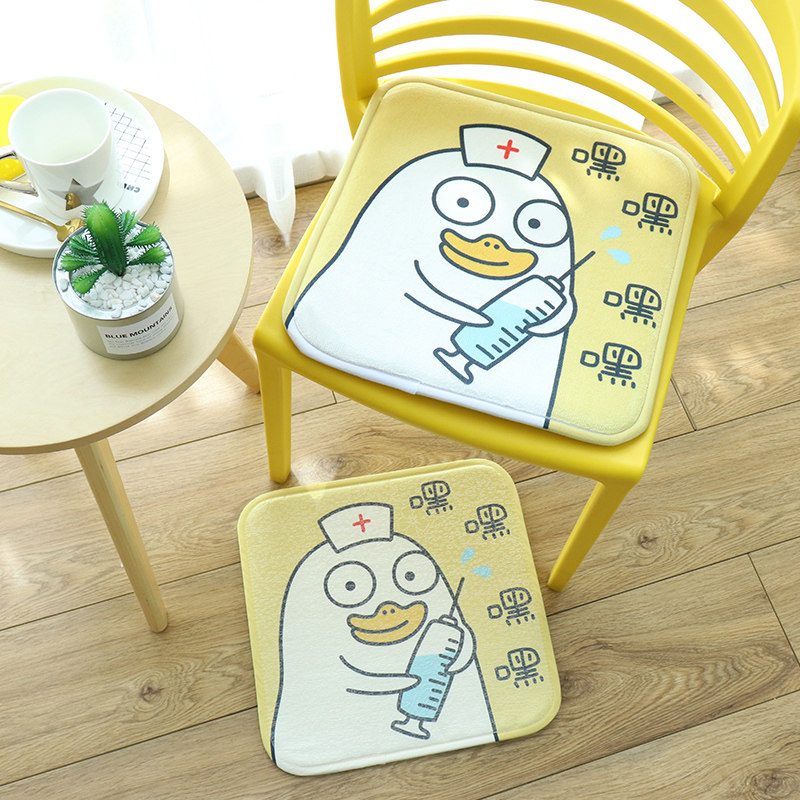 Ice plush cushion student classroom cute chair mat summer cartoon office cushion anti-slip creative cushion
