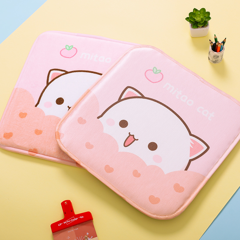 Honeypeach Cat Student Dormitory Office Dining Chair Cushion Chair Cushion Chair Mat Winter Tatami Plush Breathable Household