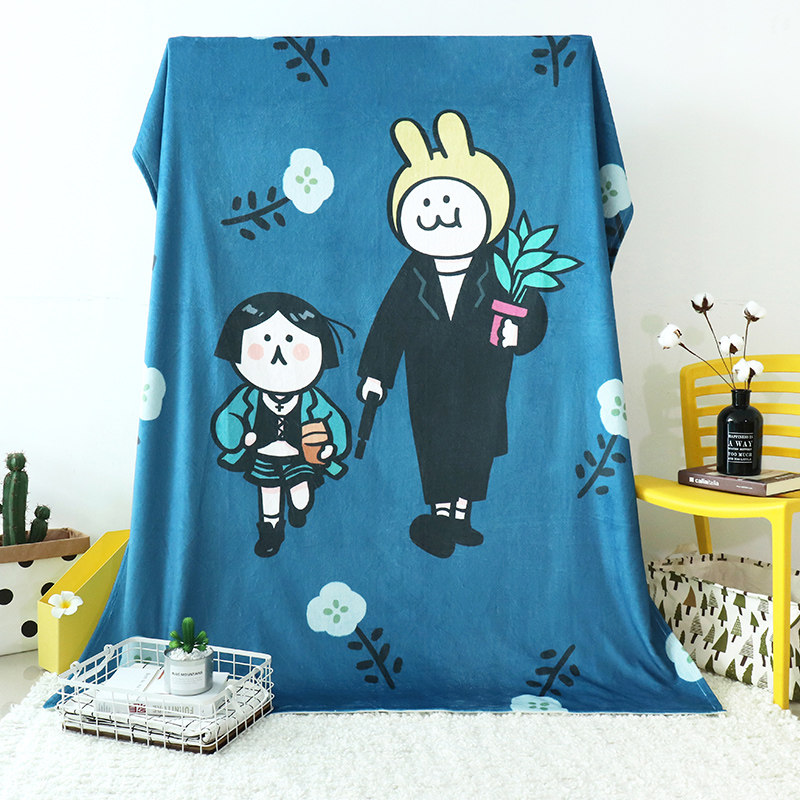 Room items Cartoon lovely autumn and winter fluff single - layer air - conditioned blanket noon - blanket students lazy blanket