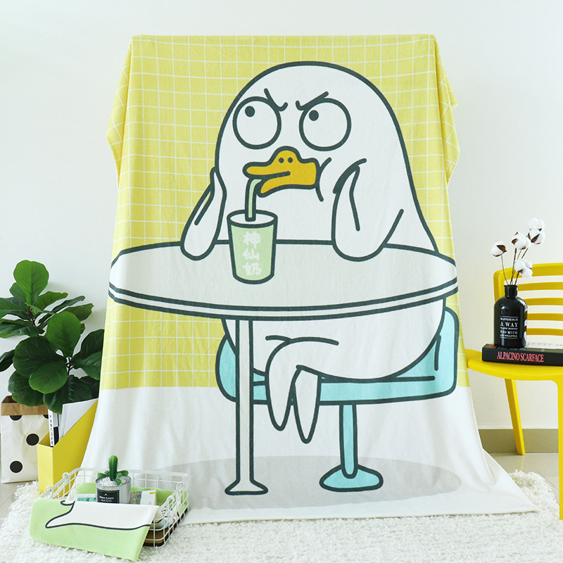 Room products Xiaoliu Duck summer air conditioning blanket Thin blanket cover blanket Thin small towel Summer cool quilt Nap air conditioning blanket