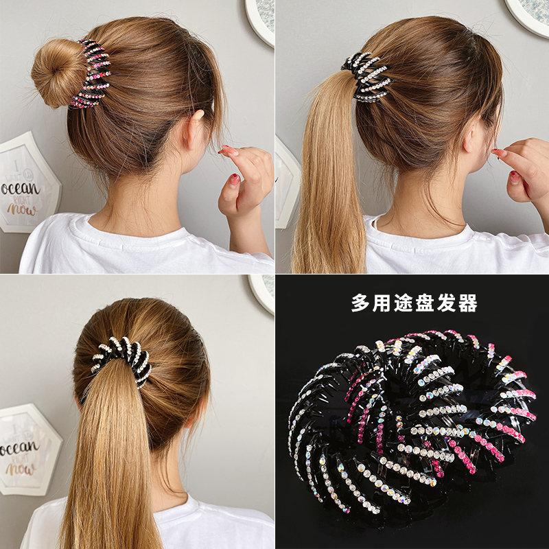 South Korean little girl children's meatball flower bract head bird's nest hair iron tool back head grab clip ponytail buckle hair accessories female