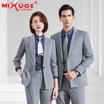 Autumn mens and womens same style bamboo fiber business suit suit sales department property 4S store work clothes teacher suit