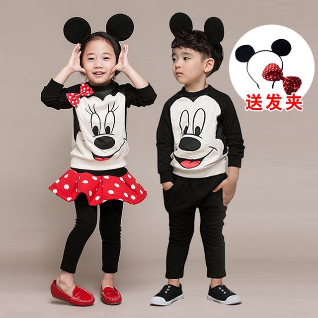 Children's Day Children's Day Performance Costumes Kindergarten Cute Mickey Set Small Class Uniforms Autumn and Winter Velvet Dance Costumes