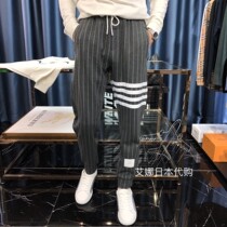 Thom Browne Tom Brown mens new four-track bar loose rope straight drum small foot casual pants man