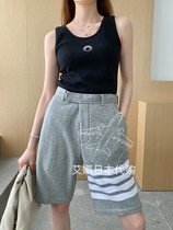 Thom Brown Classic four bar striped loose cotton casual suit five-point shorts mens and womens pants