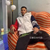 Aina Thom Browne21 autumn and winter lamb hooded zip jacket stitching cardigan men and women