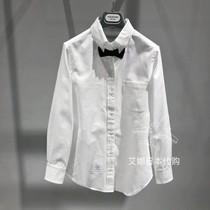 Thom Browne TB 20 new black bow tie shirt white long sleeve casual shirt men and women
