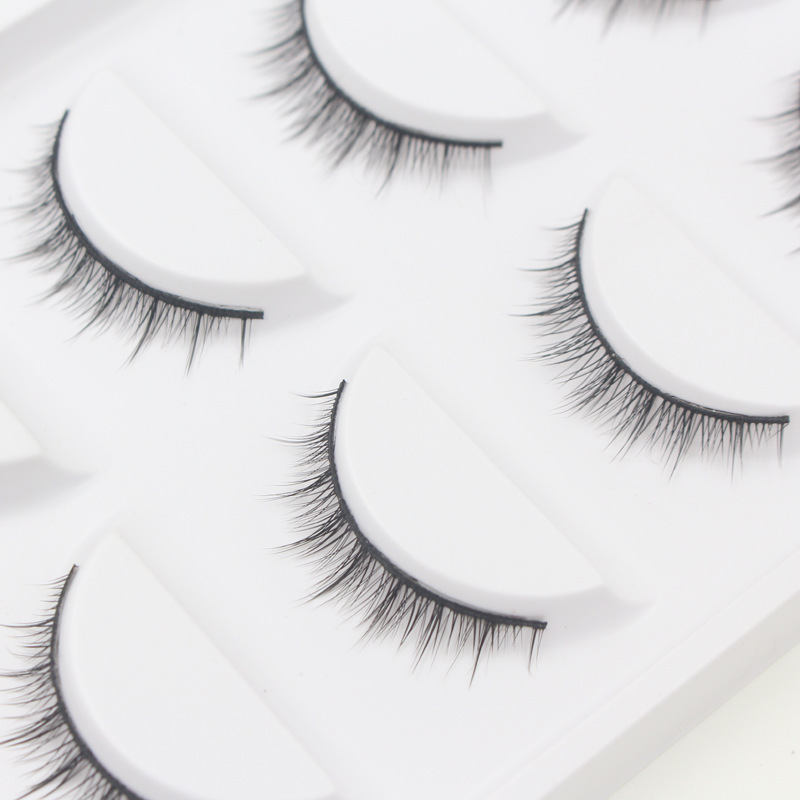Internet Celebrity False Eyelashes, Ultra-Natural Nude Makeup, Thick Eyelashes, No Makeup Look, Hard Stem Supports Double Eyelids, Realistic Short Style, Free Small Glue