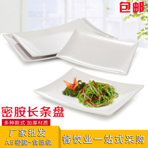 Plastic dish white Melamine Plate commercial rectangular warping angle plate imitation porcelain tableware cooking plate hot dish cold dish plate