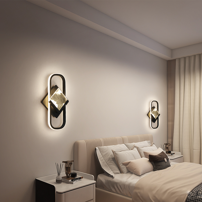 Wall lamp Bedroom bed head light extravagant modern minimalist Nordic Stairs Ambience Light Bedroom Living Room Background Wall Lamp-Taobao