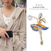 Fu Yuanshun Sáng tạo Váy khiêu vũ Latin Khí quyển Trâm Hàn Quốc Giả ngọc trai Dancing Girl Jacket Phụ kiện Pin Corsage - Trâm cài