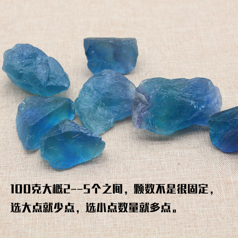 Ruhong tinh thể đá gốc tự nhiên màu xanh fluorite quặng đồ trang trí khoáng vật tinh thể mẫu đá len - Trang trí nội thất shop bán đồ dcor bàn học