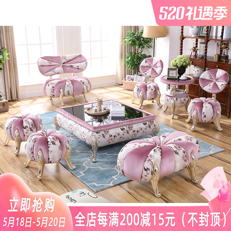 Eurostyle Fashion Dining Chair Showroom Reception Sofa Chair New Classical Image Chair High Back Chair Casual Chair Tea Table Three Sets