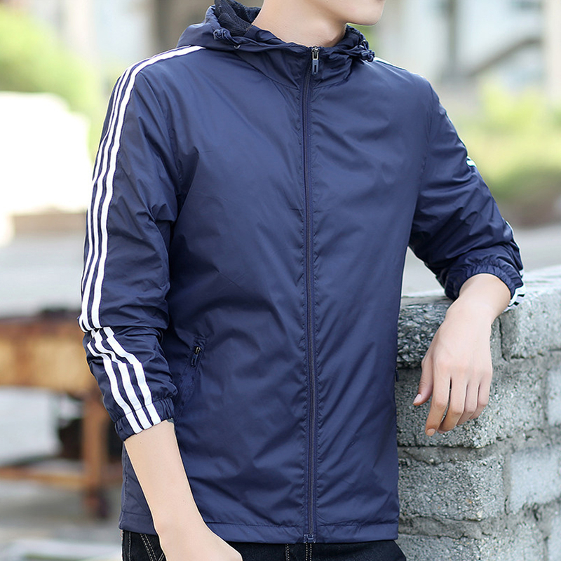Early Spring Sports Jacket Men's Hooded Casual Jacket Men's Thin Running Sun Protection Windbreaker Top Clothing Autumn Wear